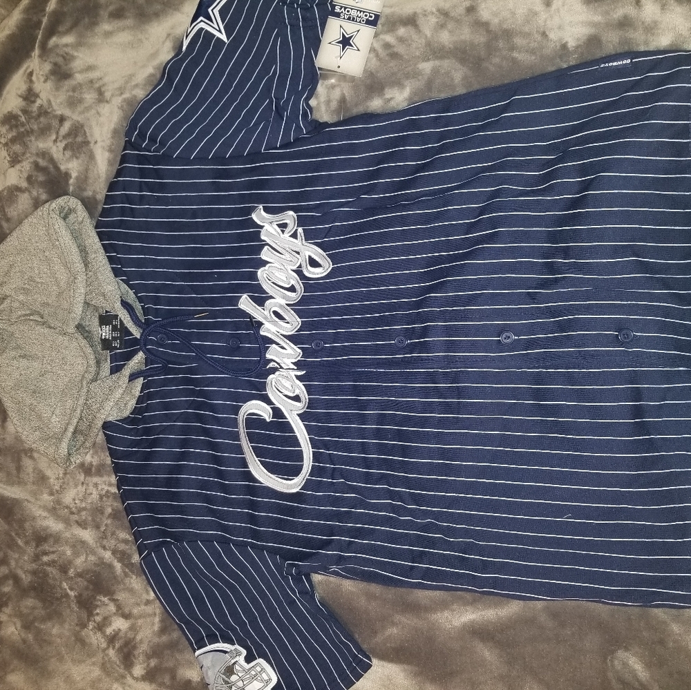 Dallas Cowboys baseball jersey with hoodie